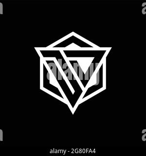 DD logo monogram with triangle and hexagon shape combination isolated on back and white colors Stock Vector