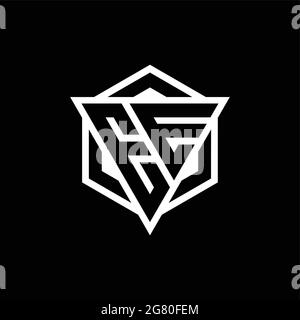 EE logo monogram with triangle and hexagon shape combination isolated on back and white colors Stock Vector