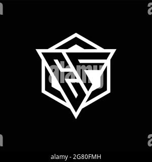 EF logo monogram with triangle and hexagon shape combination isolated on back and white colors Stock Vector