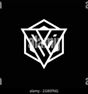 BA logo monogram with triangle and hexagon shape combination isolated on back and white colors Stock Vector