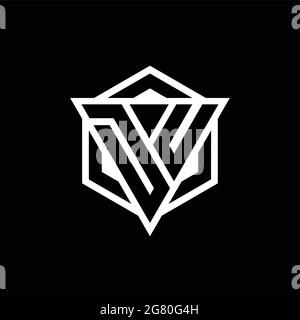DU logo monogram with triangle and hexagon shape combination isolated on back and white colors Stock Vector
