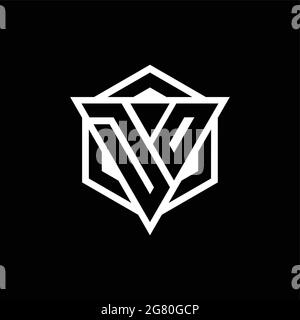 DO logo monogram with triangle and hexagon shape combination isolated on back and white colors Stock Vector