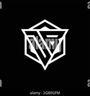 DB logo monogram with triangle and hexagon shape combination isolated on back and white colors Stock Vector