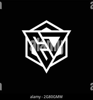 ED logo monogram with triangle and hexagon shape combination isolated on back and white colors Stock Vector