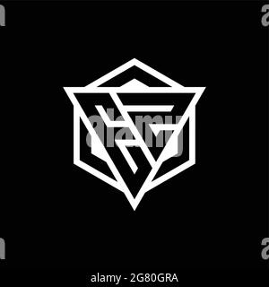 EZ logo monogram with triangle and hexagon shape combination isolated on back and white colors Stock Vector