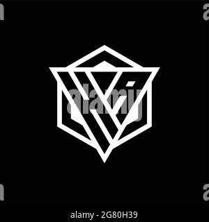HA logo monogram with triangle and hexagon shape combination isolated on back and white colors Stock Vector