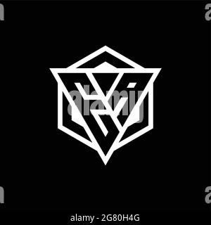 EA logo monogram with triangle and hexagon shape combination isolated on back and white colors Stock Vector