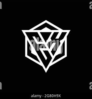 EX logo monogram with triangle and hexagon shape combination isolated on back and white colors Stock Vector