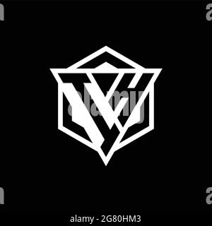 IH logo monogram with triangle and hexagon shape combination isolated on back and white colors Stock Vector