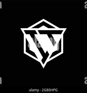 IT logo monogram with triangle and hexagon shape combination isolated on back and white colors Stock Vector