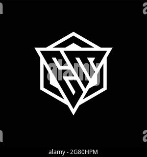 EM logo monogram with triangle and hexagon shape combination isolated on back and white colors Stock Vector