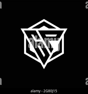 GP logo monogram with triangle and hexagon shape combination isolated on back and white colors Stock Vector