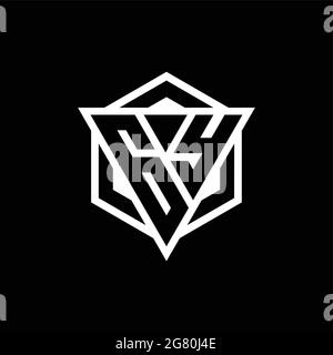 GY logo monogram with triangle and hexagon shape combination isolated on back and white colors Stock Vector