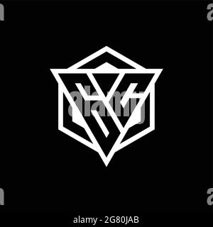 GC logo monogram with triangle and hexagon shape combination isolated on back and white colors Stock Vector