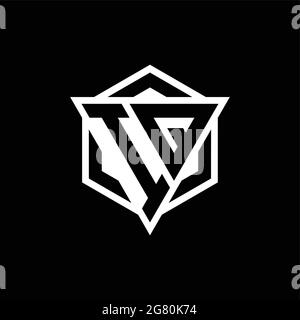 IQ logo monogram with triangle and hexagon shape combination isolated on back and white colors Stock Vector