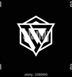 ID logo monogram with triangle and hexagon shape combination isolated on back and white colors Stock Vector