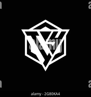 IY logo monogram with triangle and hexagon shape combination isolated on back and white colors Stock Vector