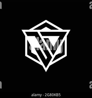 JD logo monogram with triangle and hexagon shape combination isolated on back and white colors Stock Vector