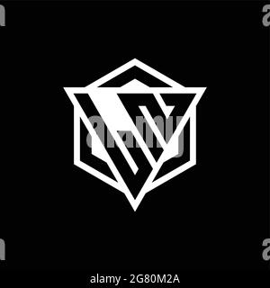 LN logo monogram with triangle and hexagon shape combination isolated on back and white colors Stock Vector