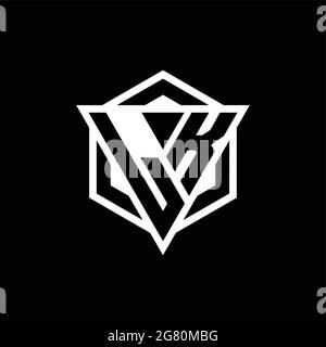 LK logo monogram with triangle and hexagon shape combination isolated on back and white colors Stock Vector