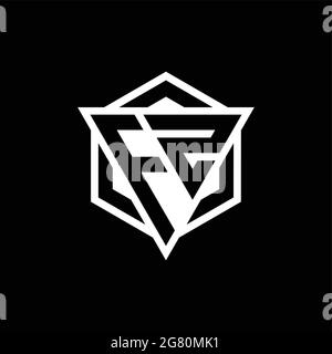 FZ logo monogram with triangle and hexagon shape combination isolated on back and white colors Stock Vector
