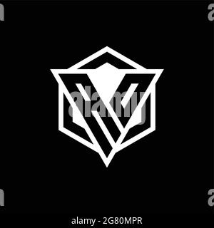 AO logo monogram with triangle and hexagon shape combination isolated on back and white colors Stock Vector