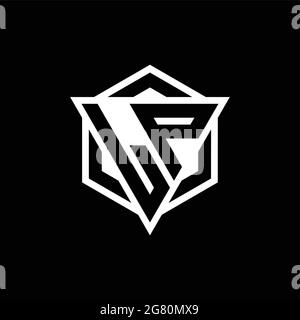 LP logo monogram with triangle and hexagon shape combination isolated on back and white colors Stock Vector
