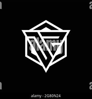 DZ logo monogram with triangle and hexagon shape combination isolated on back and white colors Stock Vector