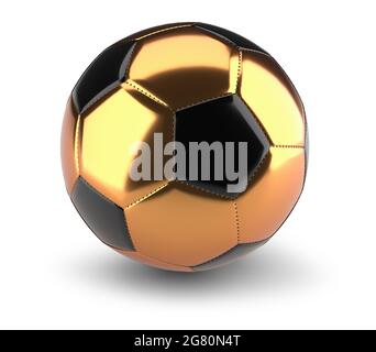 Bronze Soccer ball 3D render isolated on white Stock Photo - Alamy