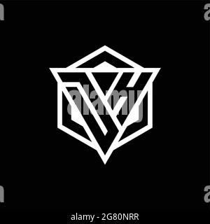 DH logo monogram with triangle and hexagon shape combination isolated on back and white colors Stock Vector