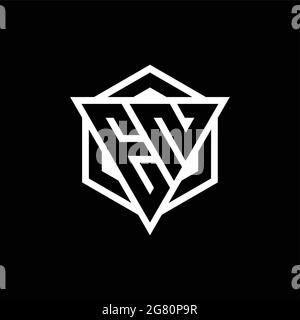 EN logo monogram with triangle and hexagon shape combination isolated on back and white colors Stock Vector