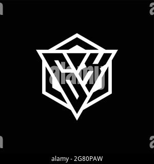 GX logo monogram with triangle and hexagon shape combination isolated on back and white colors Stock Vector