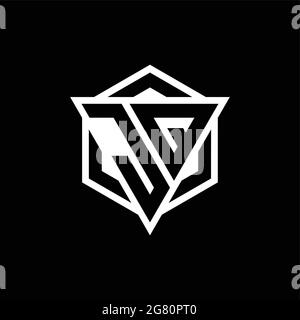JQ logo monogram with triangle and hexagon shape combination isolated on back and white colors Stock Vector