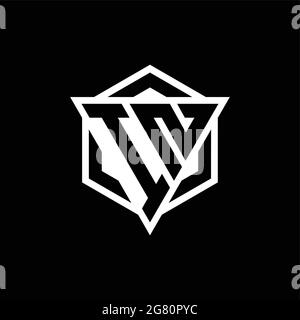 IN logo monogram with triangle and hexagon shape combination isolated on back and white colors Stock Vector