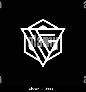 KZ logo monogram with triangle and hexagon shape combination isolated on back and white colors Stock Vector