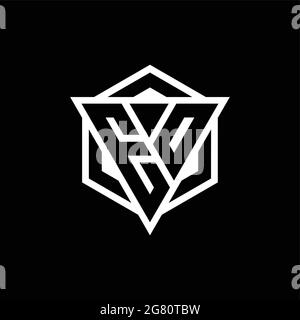 EO logo monogram with triangle and hexagon shape combination isolated on back and white colors Stock Vector