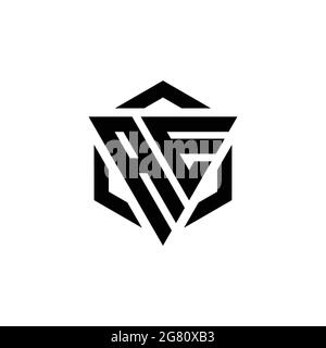 AE Logo monogram with triangle and hexagon modern design template isolated on white background Stock Vector