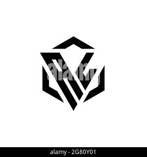 AL Logo monogram with triangle and hexagon modern design template isolated on white background Stock Vector