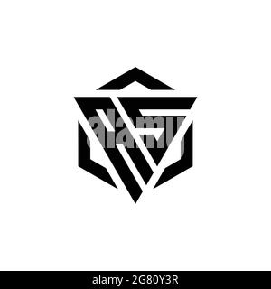 AS Logo monogram with triangle and hexagon modern design template isolated on white background Stock Vector