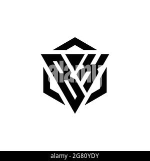 BX Logo monogram with triangle and hexagon modern design template isolated on white background Stock Vector