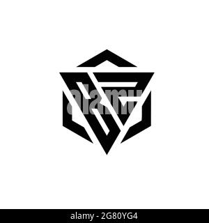 BZ Logo monogram with triangle and hexagon modern design template isolated on white background Stock Vector