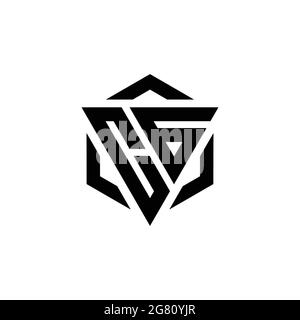 CG Logo monogram with triangle and hexagon modern design template isolated on white background Stock Vector