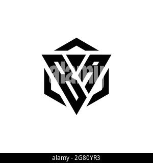 BA Logo monogram with triangle and hexagon modern design template isolated on white background Stock Vector
