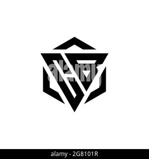 CB Logo monogram with triangle and hexagon modern design template isolated on white background Stock Vector