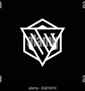 OM logo monogram with triangle and hexagon shape combination isolated on back and white colors Stock Vector