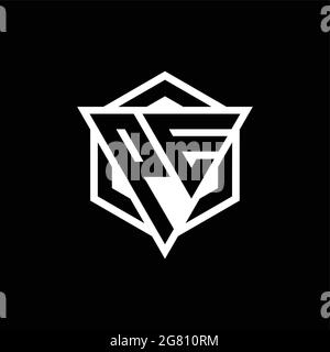 PE logo monogram with triangle and hexagon shape combination isolated on back and white colors Stock Vector