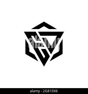 ED Logo monogram with triangle and hexagon modern design template isolated on white background Stock Vector