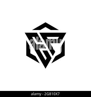 EP Logo monogram with triangle and hexagon modern design template isolated on white background Stock Vector
