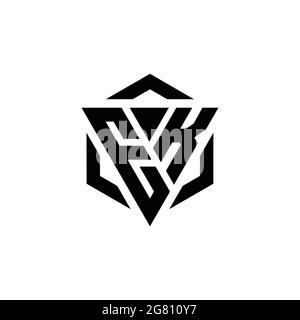 EK Logo monogram with triangle and hexagon modern design template isolated on white background Stock Vector
