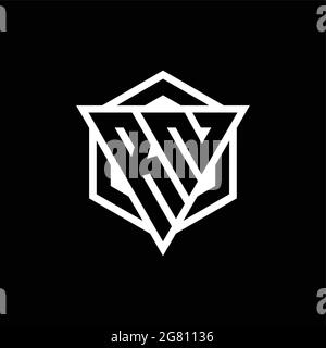 RN logo monogram with triangle and hexagon shape combination isolated on back and white colors Stock Vector